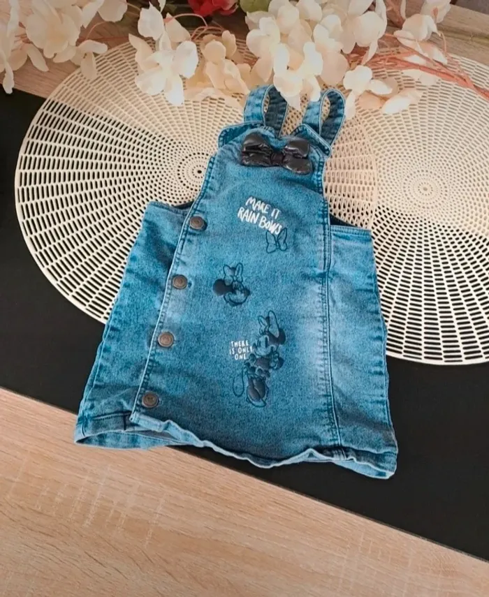 Robe en jeans, taille 12 mois, marque Disney, minnie