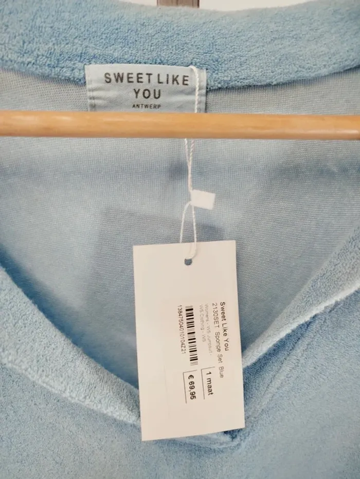 Tshirt avec col Polo Mixte en tissu éponge bleu clair - antwerp A360 - photo numéro 7