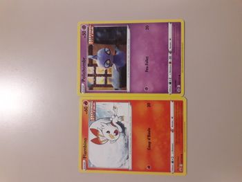 Flambino + Polichombr lot de 2 cartes Pokémon neuves