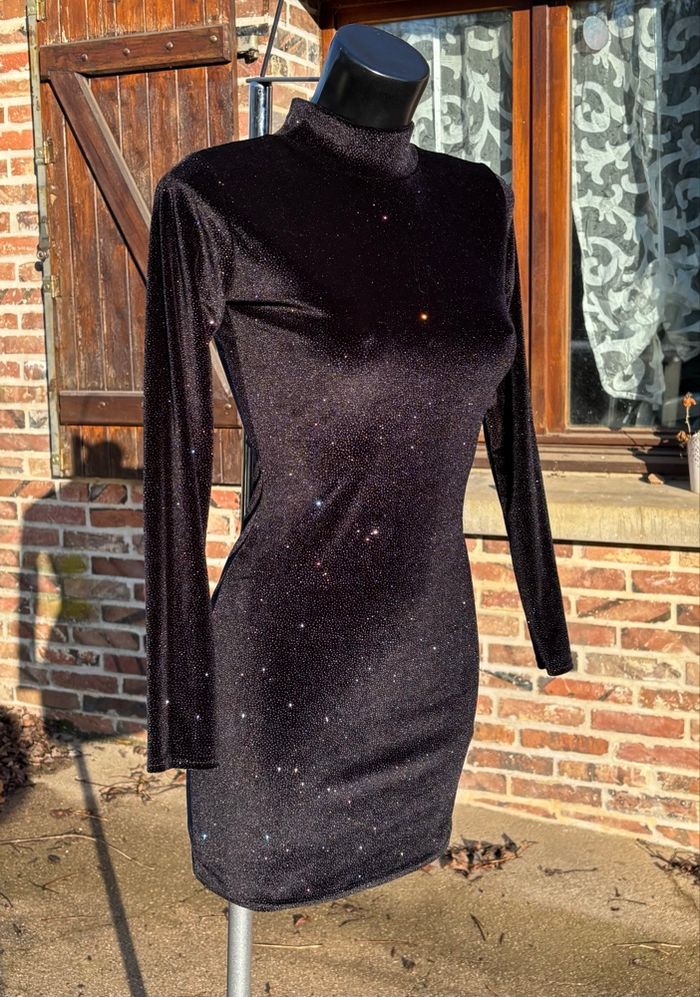 👗 Robe noire pailletée moulante manches longues T36 • Glamorous - photo numéro 2
