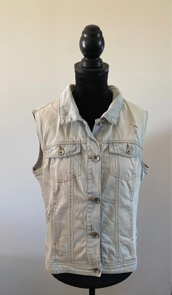 Blouson veste sans manche en jeans Pimkie taille S ou M - photo numéro 6
