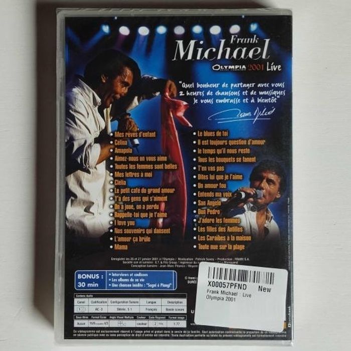 FRANK MICHAEL - OLYMPIA 2001 LIVE - DVD - photo numéro 2