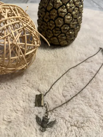 Collier Harry Potter chouette et lettre Poudlard