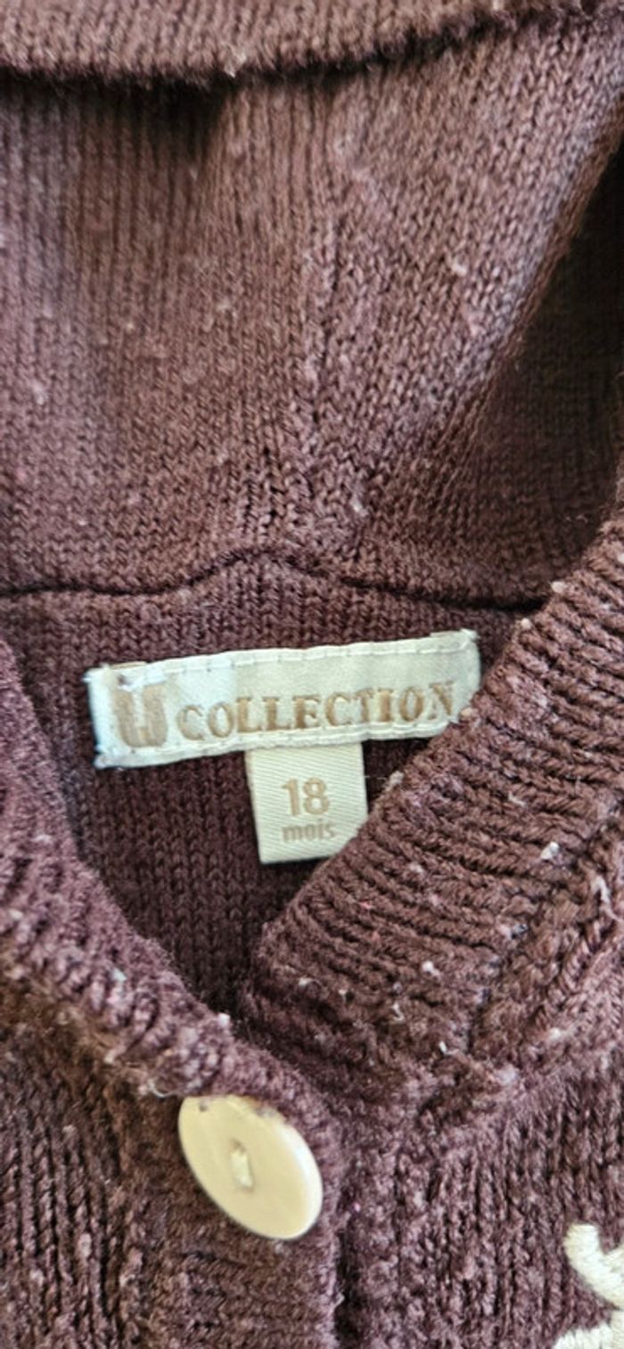 Gilet à capuche brodé dessus 18 mois - photo numéro 3