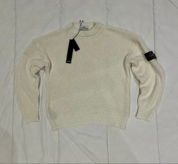 Pull Stone Island blanc avec étiquette