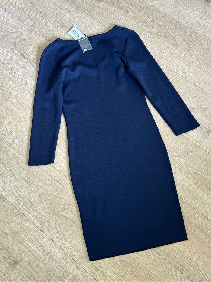 Robe bleue marine pailletée neuve Morgan taille S - photo numéro 8