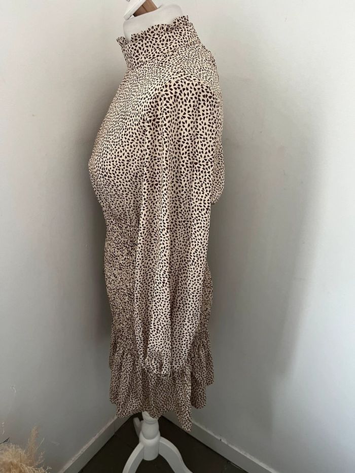 Robe beige à motifs cintrée SHEIN S - photo numéro 4