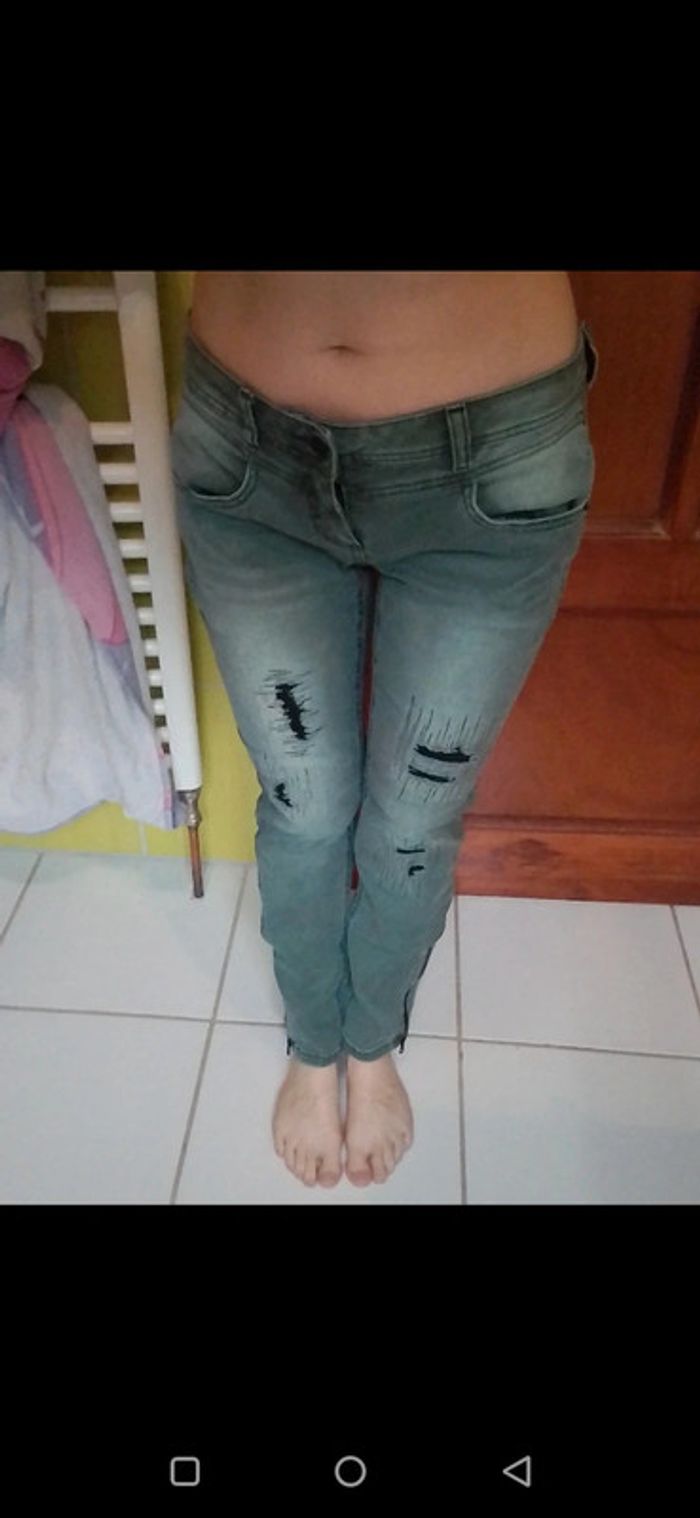 Jeans femme skinny gris vert Street One - photo numéro 3