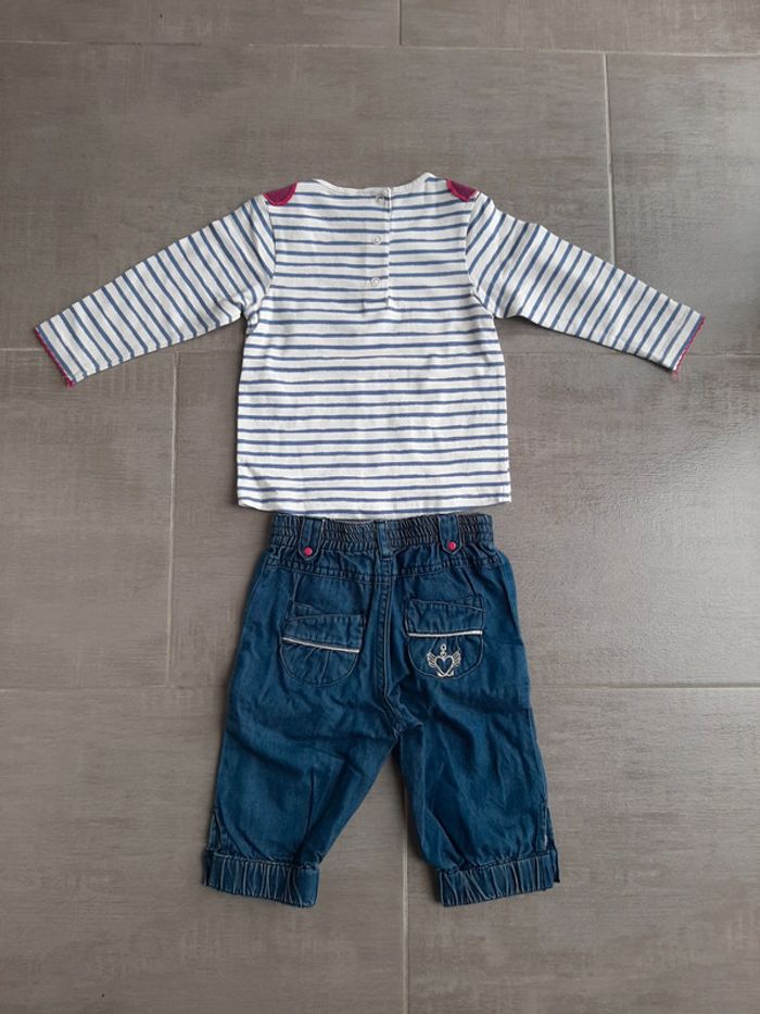 Tee shirt + pantalon bébé fille 6 mois - photo numéro 2