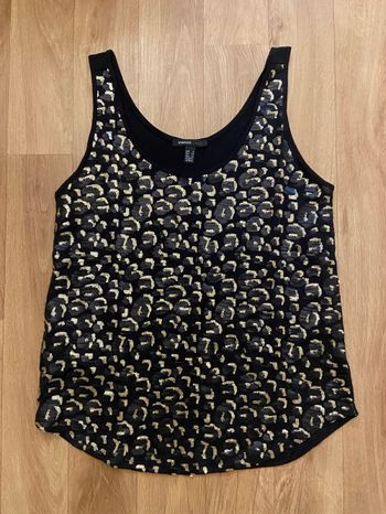 Haut noir à sequins dorés S