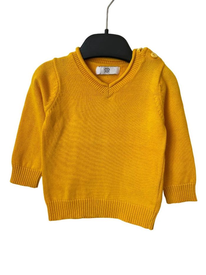 Pull fin et léger à col V, jaune uni - La Redoute 6 mois (67cm) - photo numéro 2
