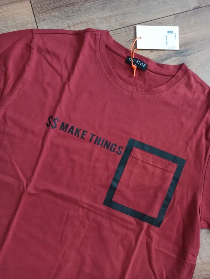 Tee shirt bordeaux homme L - photo numéro 4