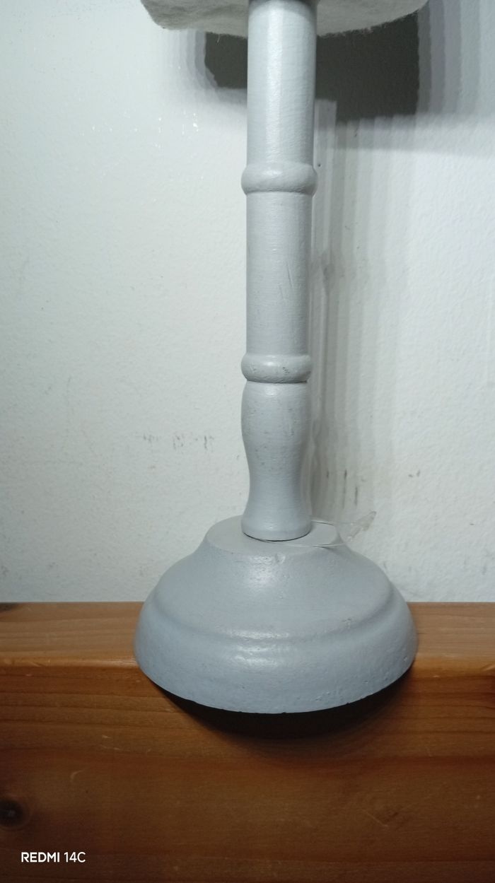 Porte bijoux tissu et bois, tête rotative métal, - photo numéro 2