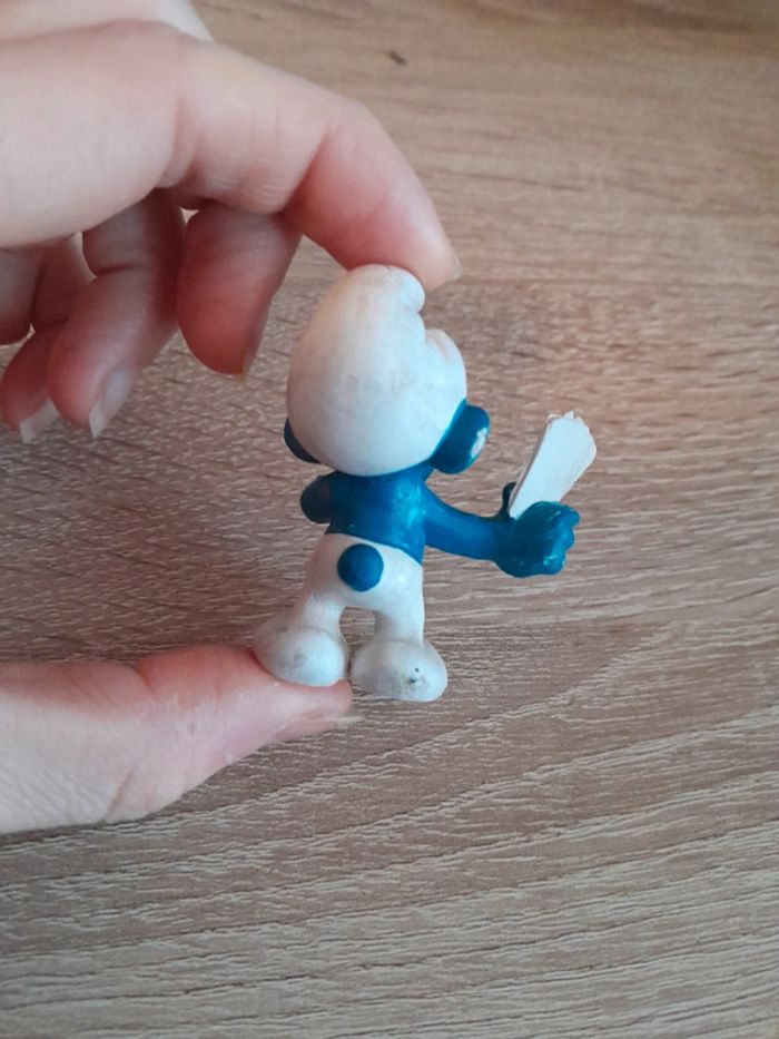 Magnifique figurine ancienne stroumpf joueur de poker - photo numéro 3