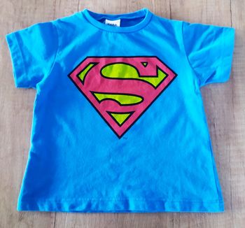 T-shirt manches courtes garçon bleu Superman 3/6 mois Zara