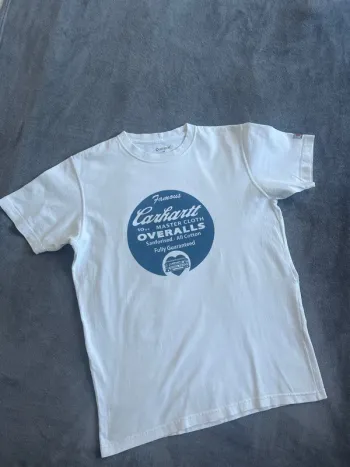 T-shirt Carhartt “Overalls” blanc vintage en Taille M