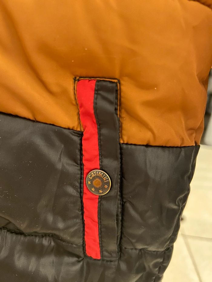 Doudoune à capuche Catimini rouge, beige et noire 4 ans - photo numéro 9