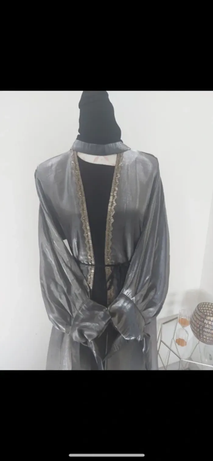 Robe kimono 👘 4 pièces argenté noir neuve - photo numéro 6