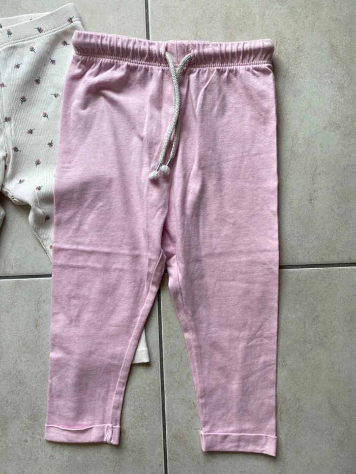 Lot de 3 pantalons legging fille 24 mois rose - photo numéro 2