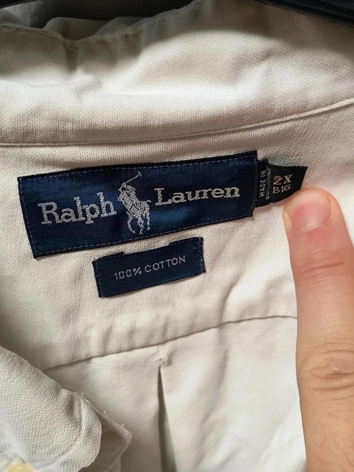 Chemise Ralph Lauren XXL Big Vintage Blanc Logo Brodé – Élégance Intemporelle - photo numéro 13