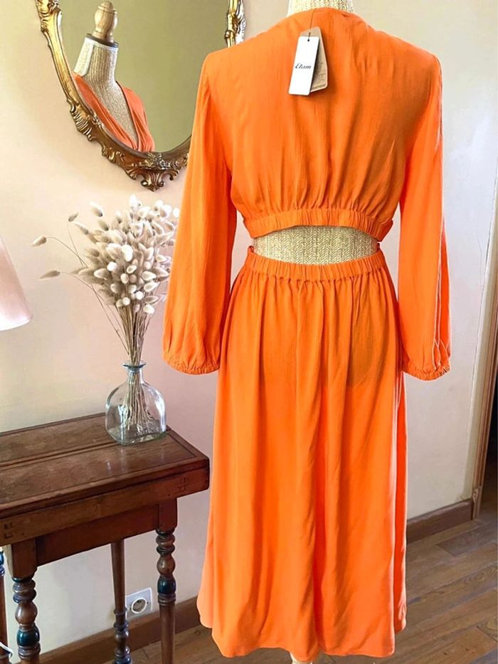 Robe Éclatante en Orange - Etam - Taille M neuf avec étiquette - photo numéro 5