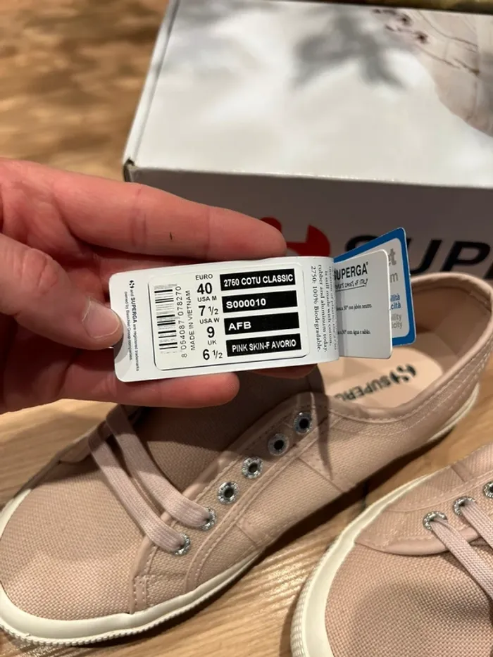 Baskets Superga rose poudré P.40 Neuves - photo numéro 3