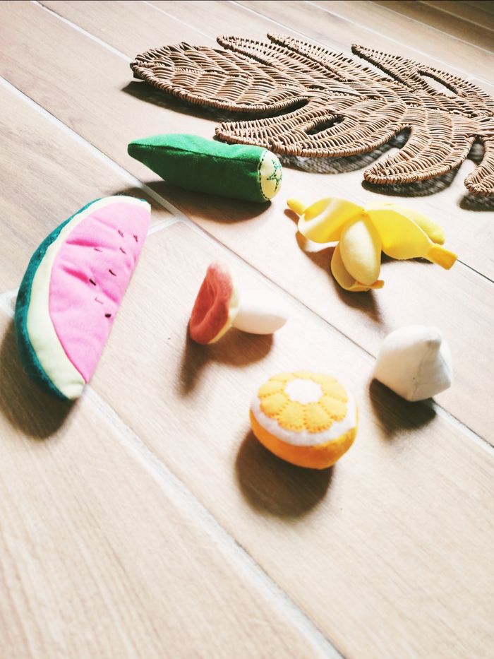 🍉 Dinette lot d'aliments légumes et fruits en tissu- peluche - photo numéro 2