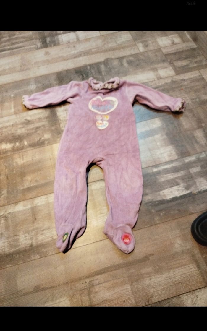 Grenouillère  violet bébé