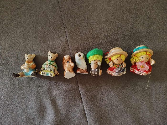 Lot de figurines anciennes vintages poupées souris cocker chouette - photo numéro 4