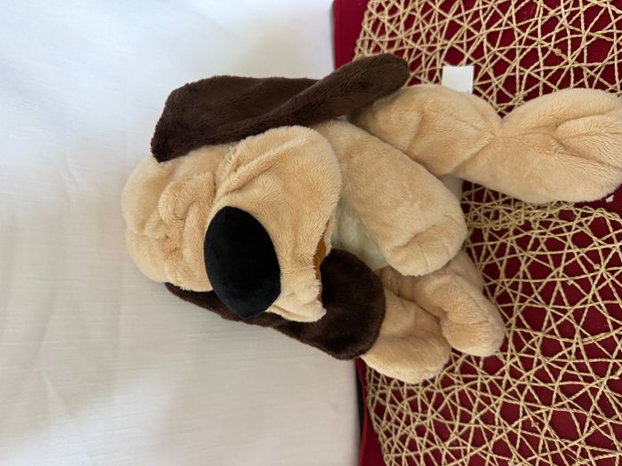 chien beige oreilles et queue marron doudou - photo numéro 7