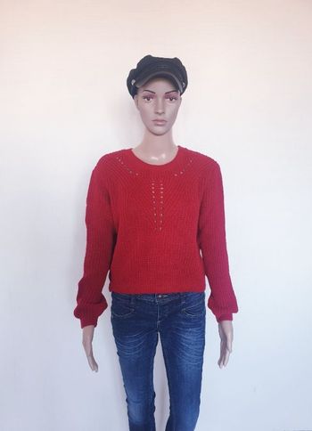 Magnifique pull maille rouge