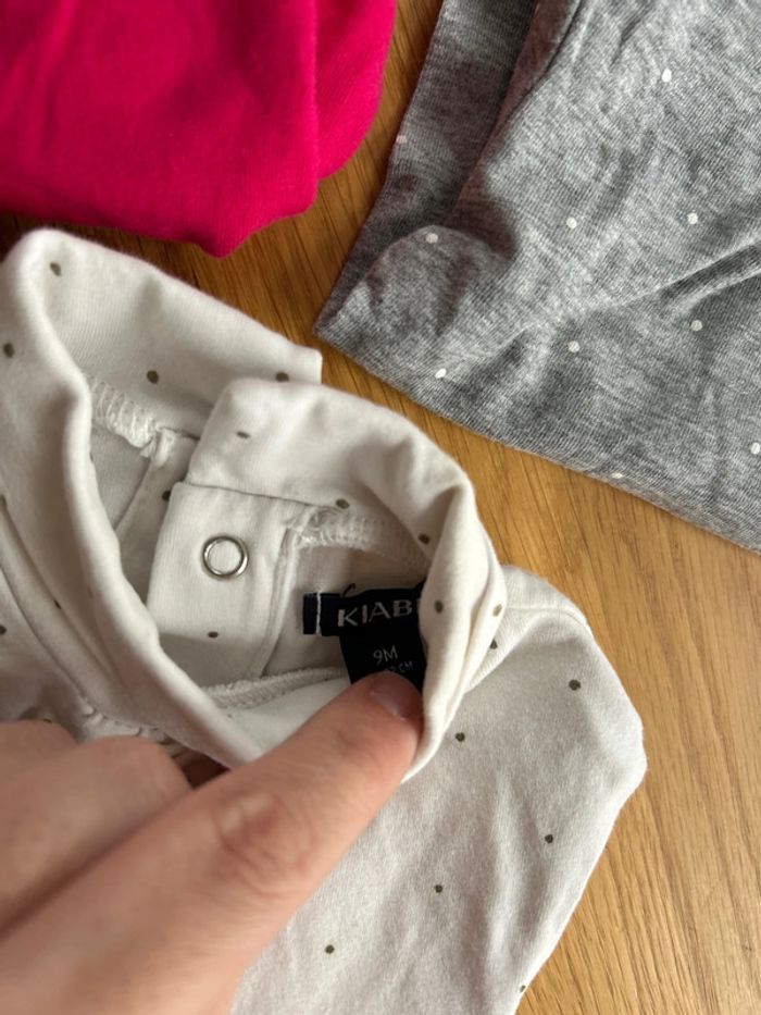 Lot de 3 t-shirt manches longues avec col roulés - 9 mois - KIABI - photo numéro 3