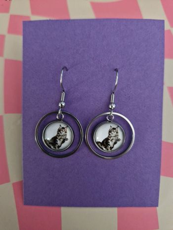 Paire de boucles d’oreille chat