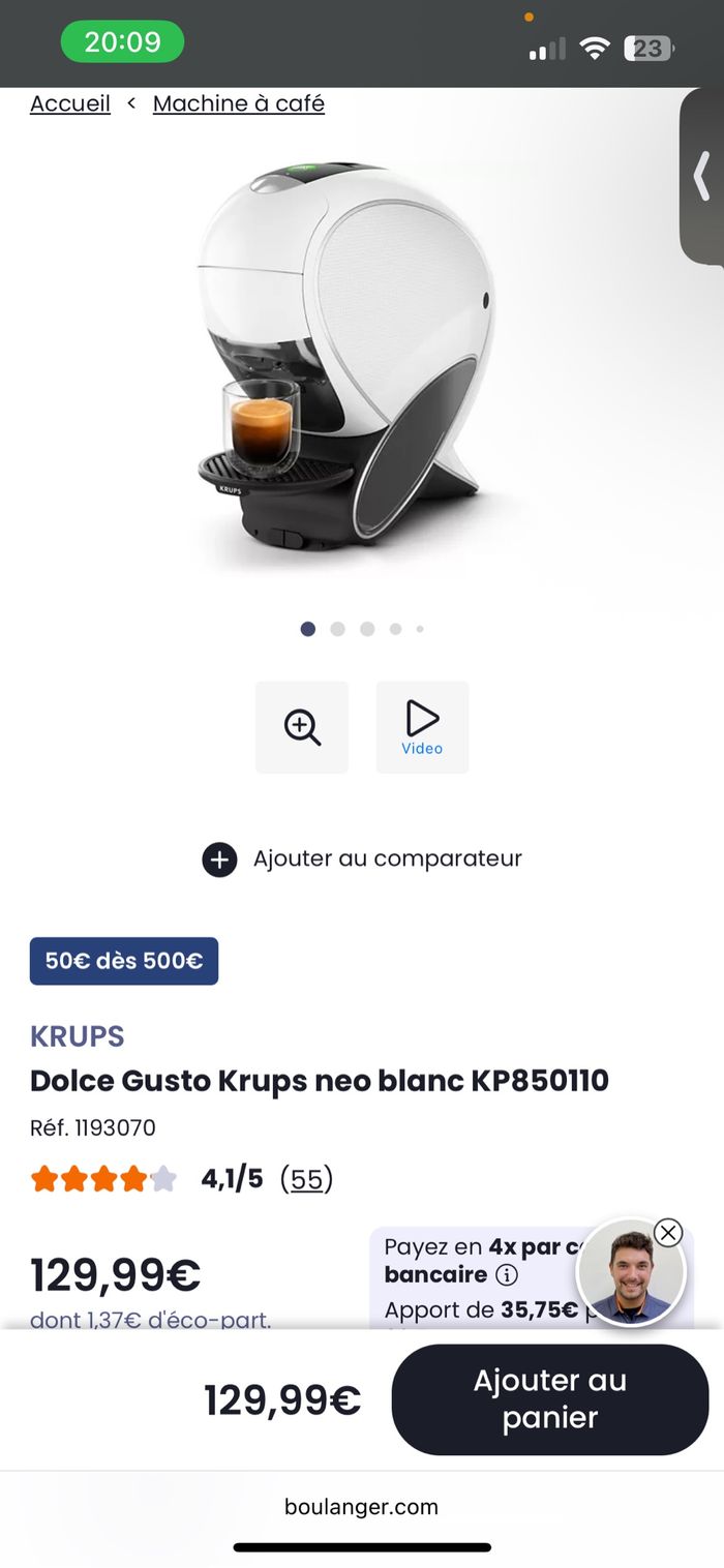 Dolce Gusto Neo latte neuve garantie