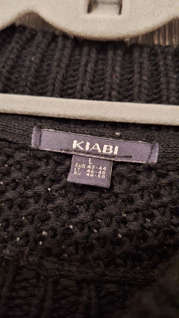 Pull mailles effilochées noir col rond - photo numéro 4