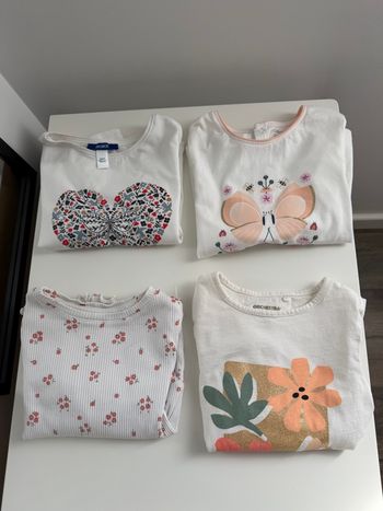 Lot de 4 t-shirt manches longues fille 3 ans 