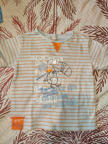 Tee shirt gris orange