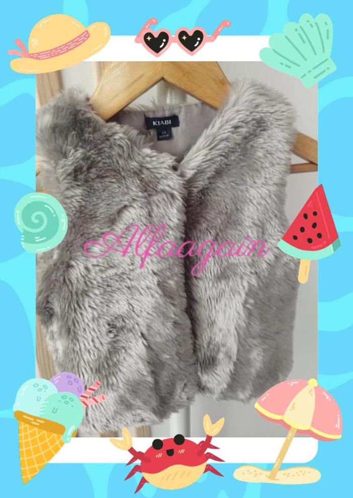Gilet boléro fourré gris Kiabi 3ans - photo numéro 3