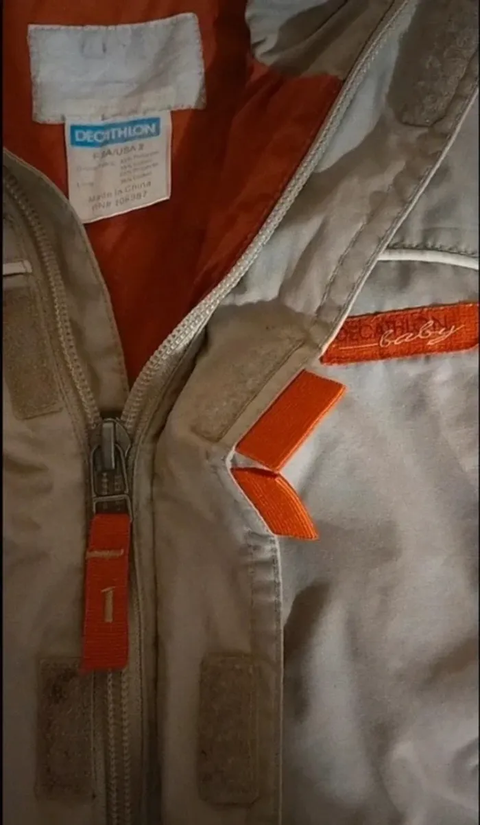 Manteau beige orange Decathlon  2 ans - photo numéro 3