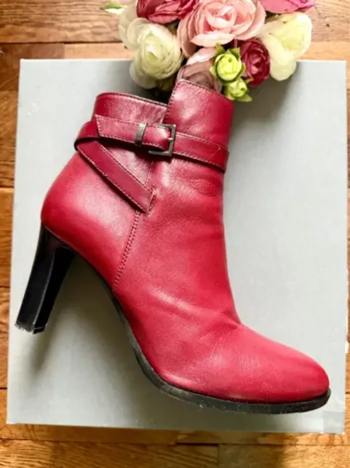 Boots bottines bordeaux Minelli cuir - photo numéro 2