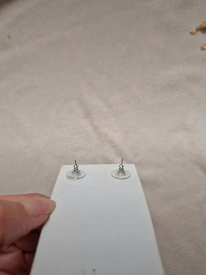 Neuf jolie paire de boucles d'oreilles pendente argenté - photo numéro 4