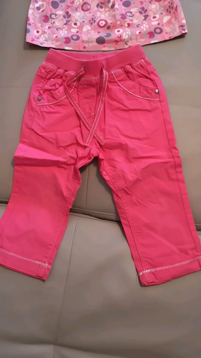 Ensemble pantalon top été rose - photo numéro 3