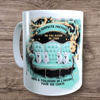 Mug humour chat argent