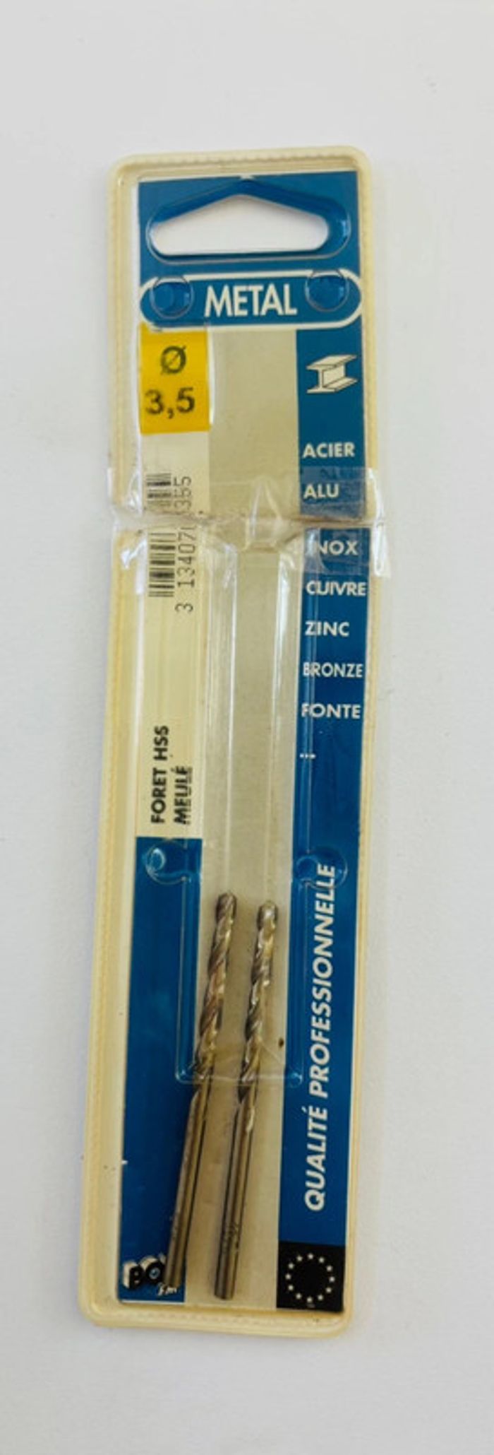 Lots 2 foret HSS Meulé - diamètre 3,5 mm - Bol FM