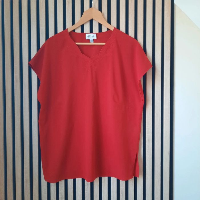 Blouse fluide rouge Afibel T 46 /48 - photo numéro 4