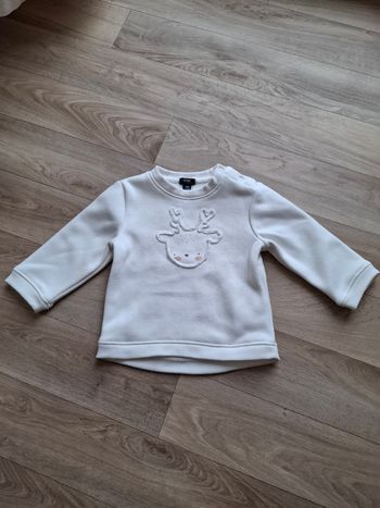 Sweat blanc bébé 12 mois