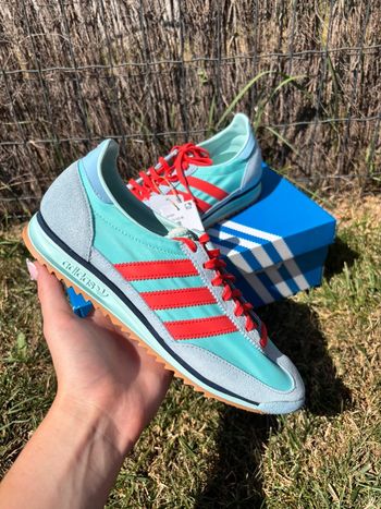 Baskets Basses adidas SL 72 -Bleu turquoise Rouge Magma - Taille 39 1/3