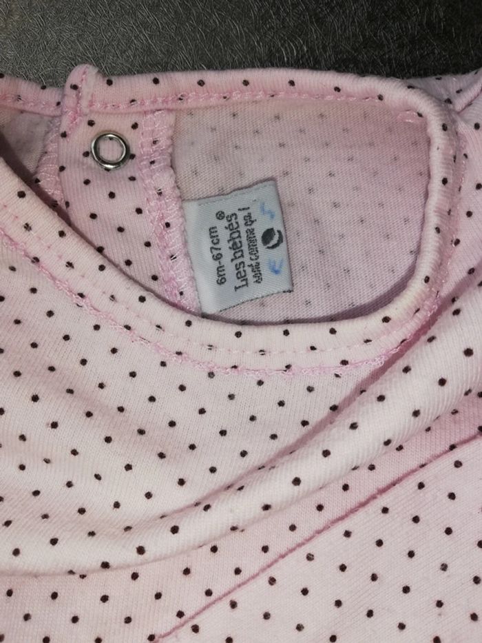 Tee-shirt manches longues rose 6 mois les bébés sont comme ça