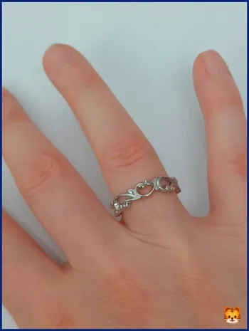 Bague argentée tendance en acier inoxydable