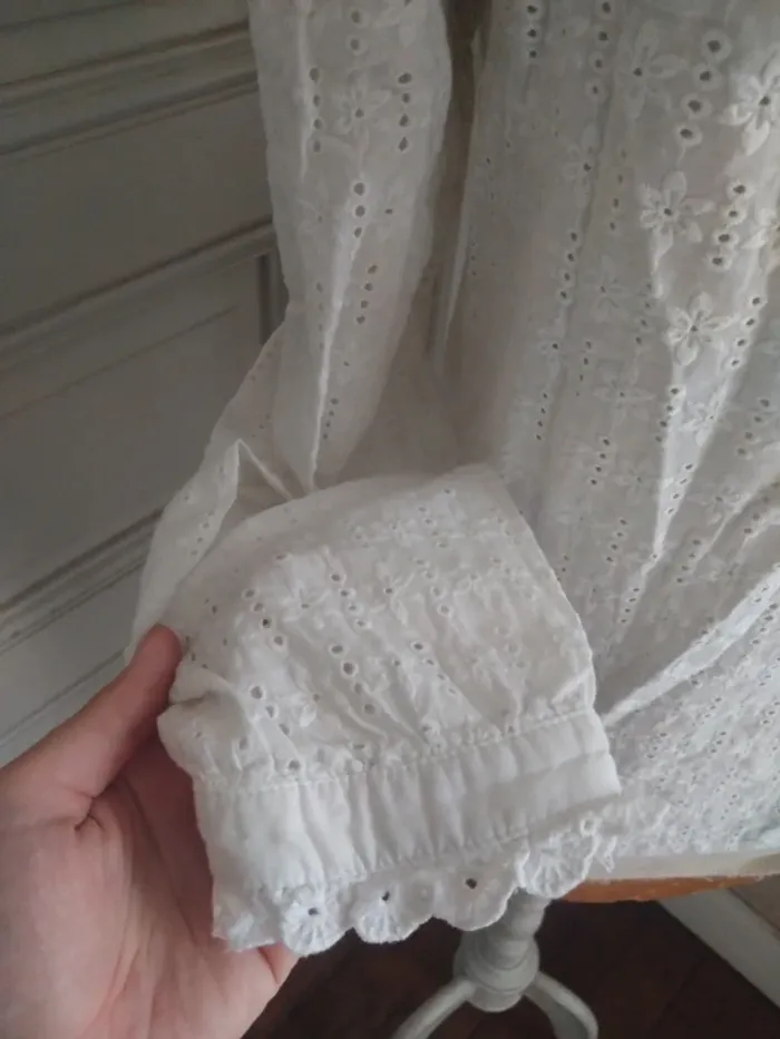 Blouse chemisette blanche stylé rétro Lovie & co t 38 m - photo numéro 4